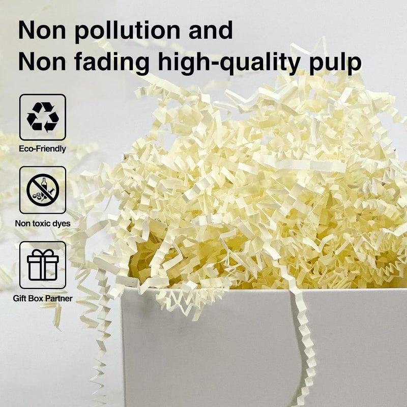 Corlcol 2LB Crinkle Paper Shred Filler for Gift Box Bag and Basket On Holidays(Beige) - Image 3
